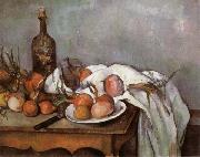 Paul Cezanne Onions and Bottle painting